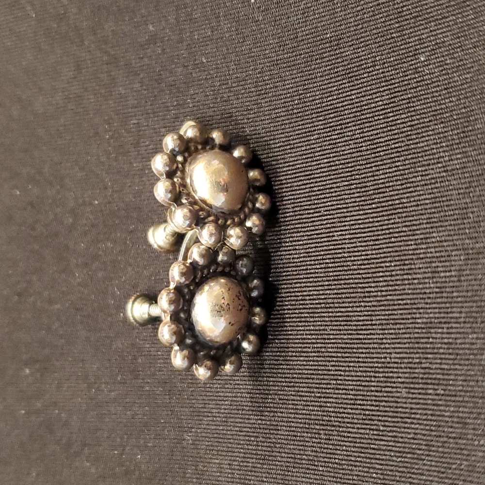 Vintage Sterling Silver Concho Earrings